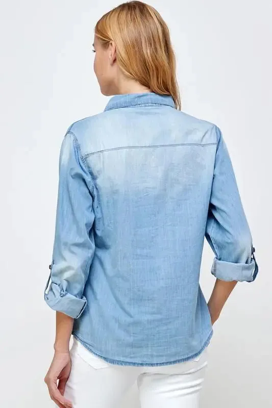 Jen Classic Chambray Denim Shirt