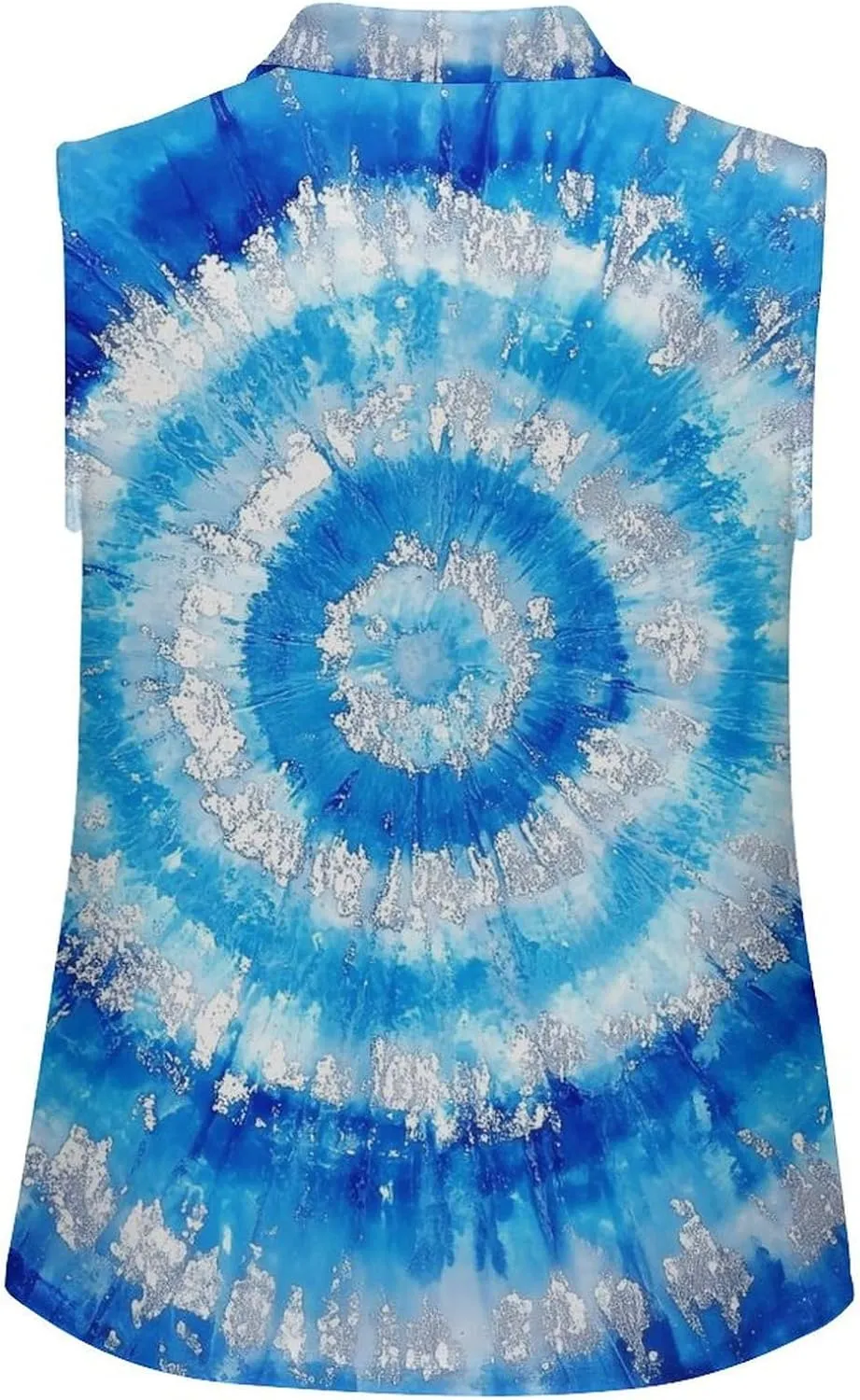 JooMeryer Womens Button Down Golf Polo Shirts Colorful Tie Dye Sleeveless Tank Top XS-4X