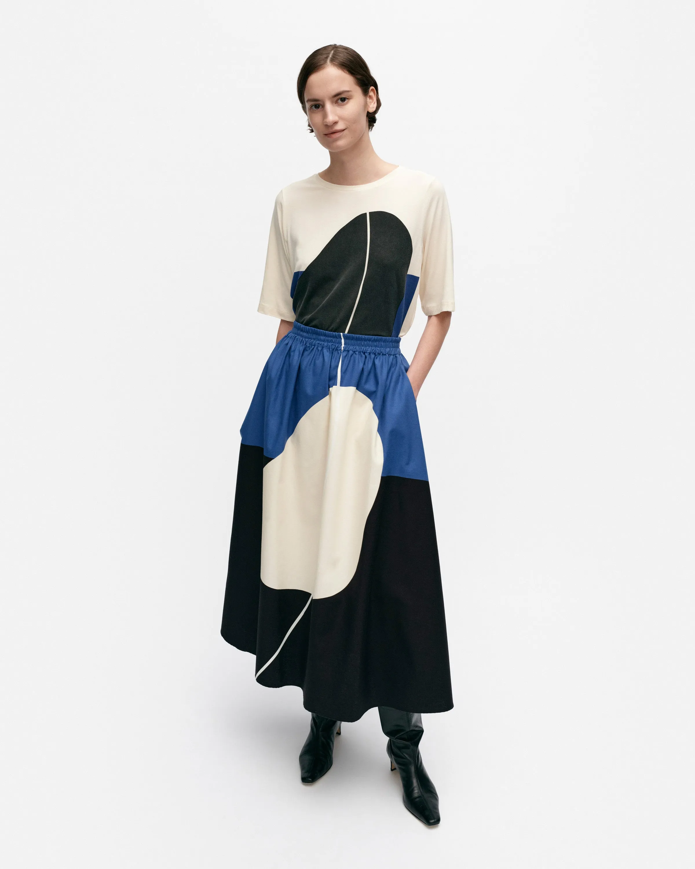 Kivi Nakee Unta Safiiri Cotton Elastic Waist Skirt 93cm