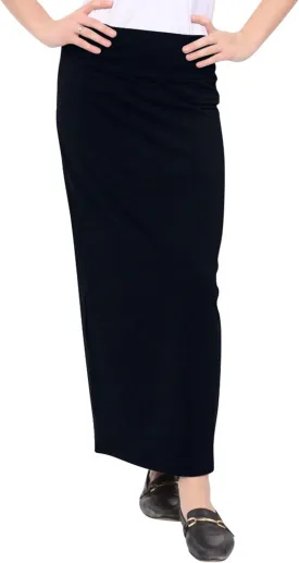 Kosher Casual Women's Modest Cotton Stretch Long Maxi Pencil Skirt