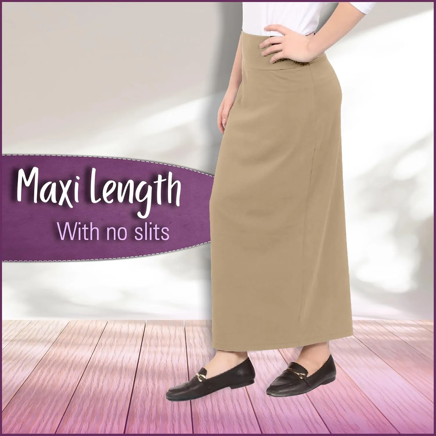 Kosher Casual Women's Modest Cotton Stretch Long Maxi Pencil Skirt