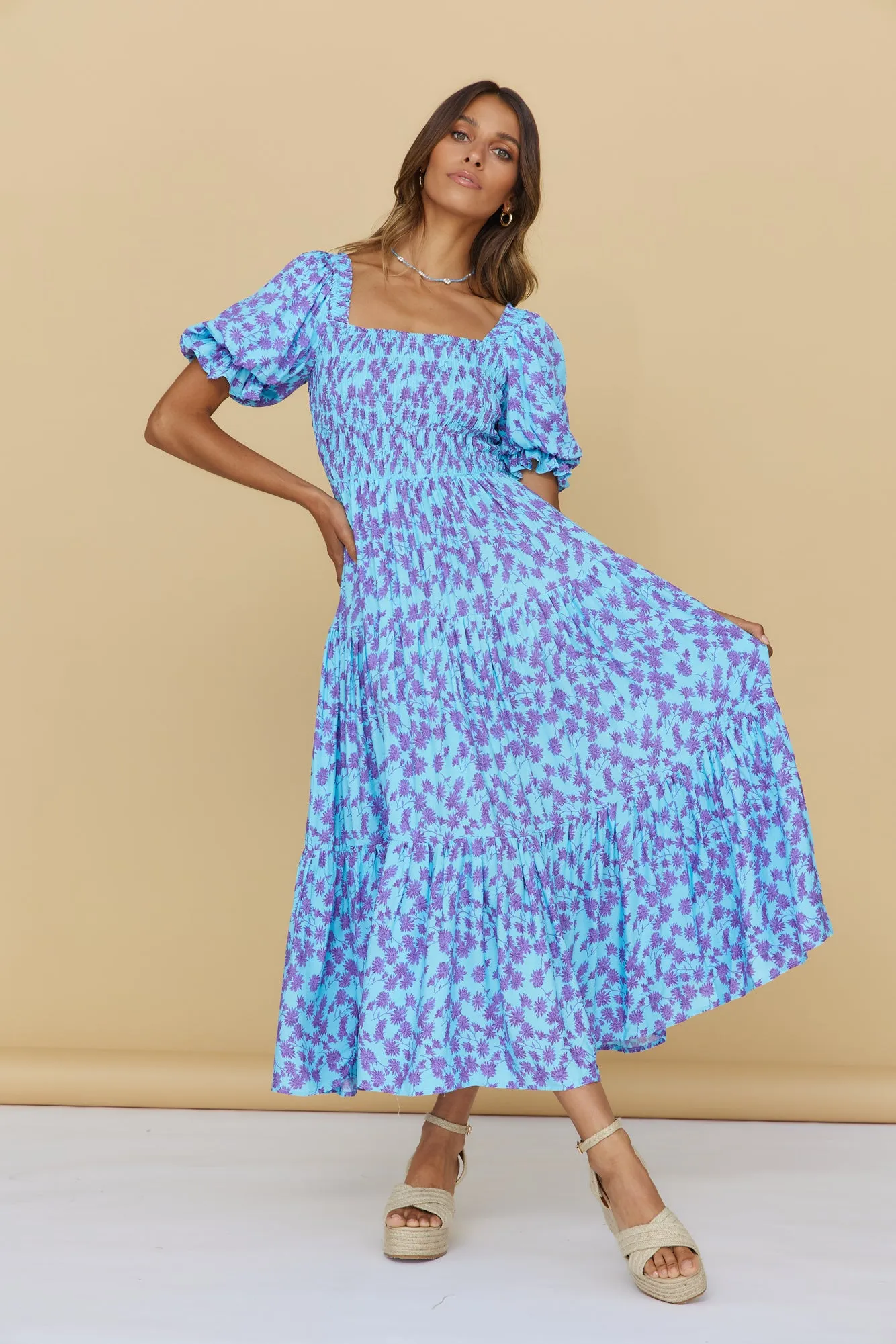 Land And Sky Maxi Dress Blue