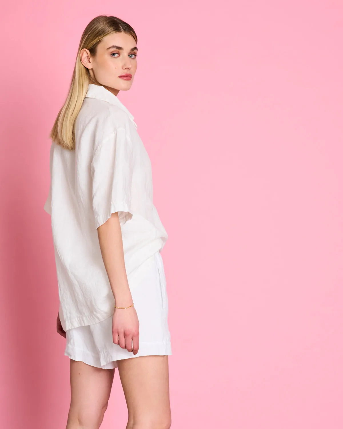LINEN SHIRT GENT WHITE