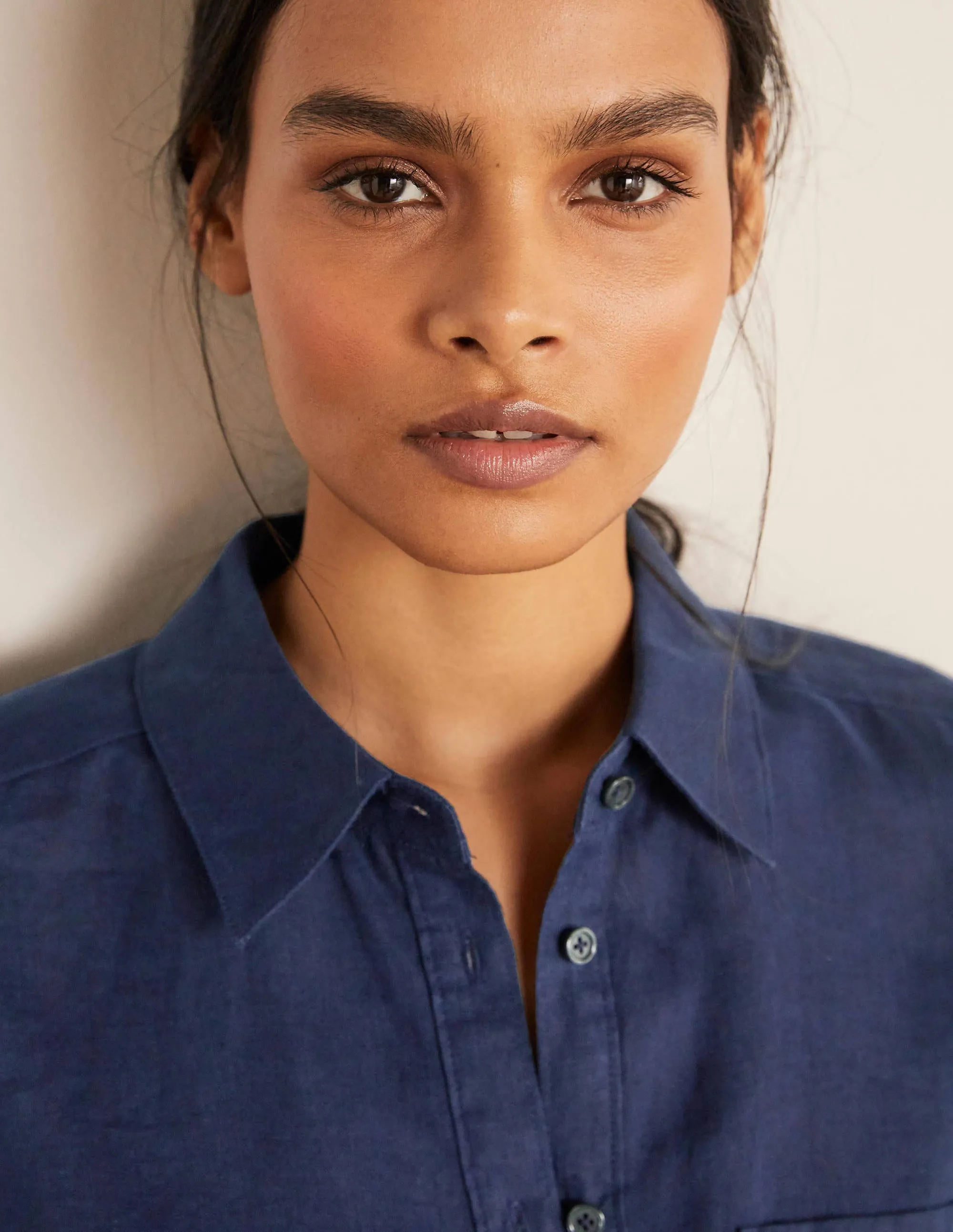 Linen Shirt-Navy