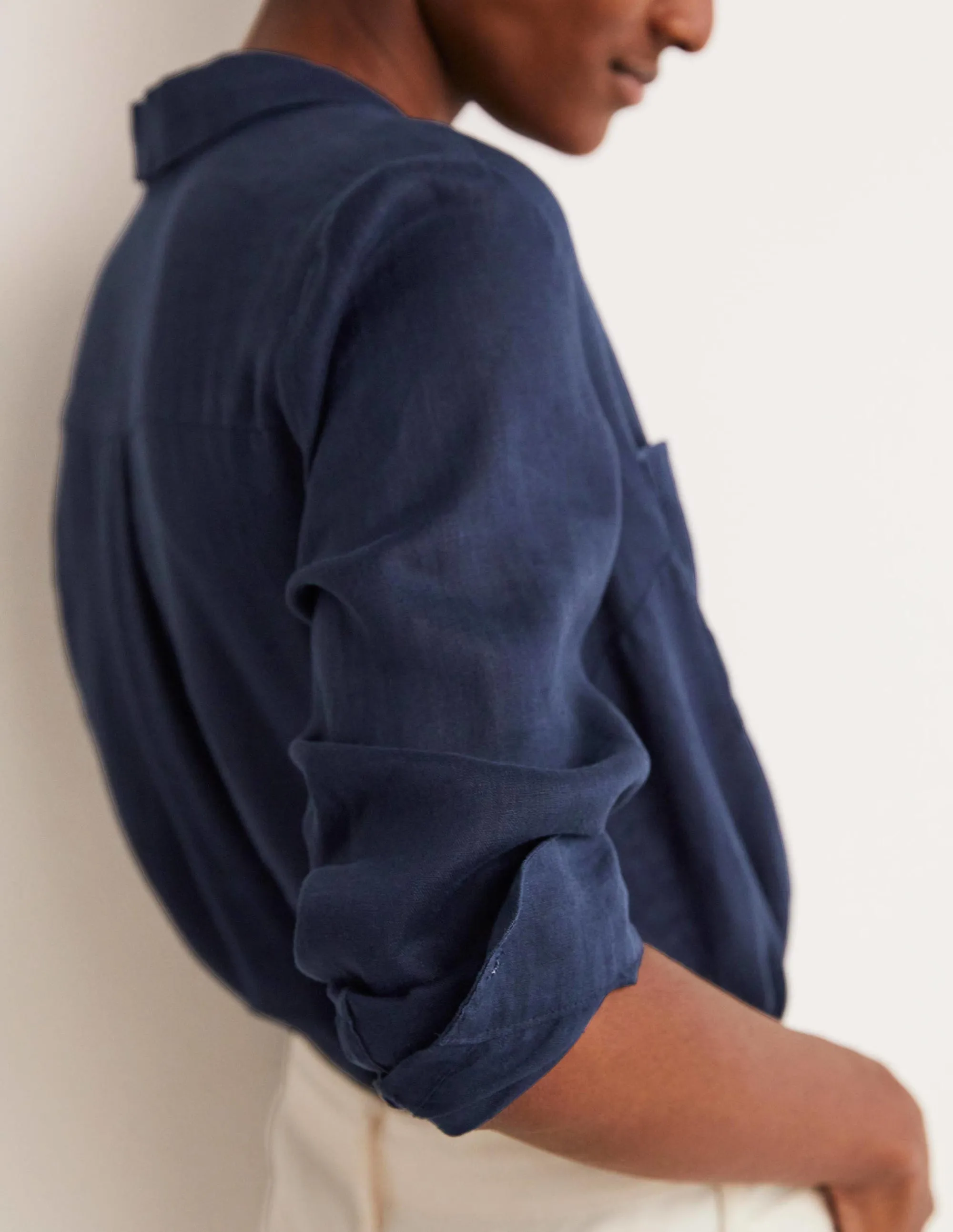 Linen Shirt-Navy