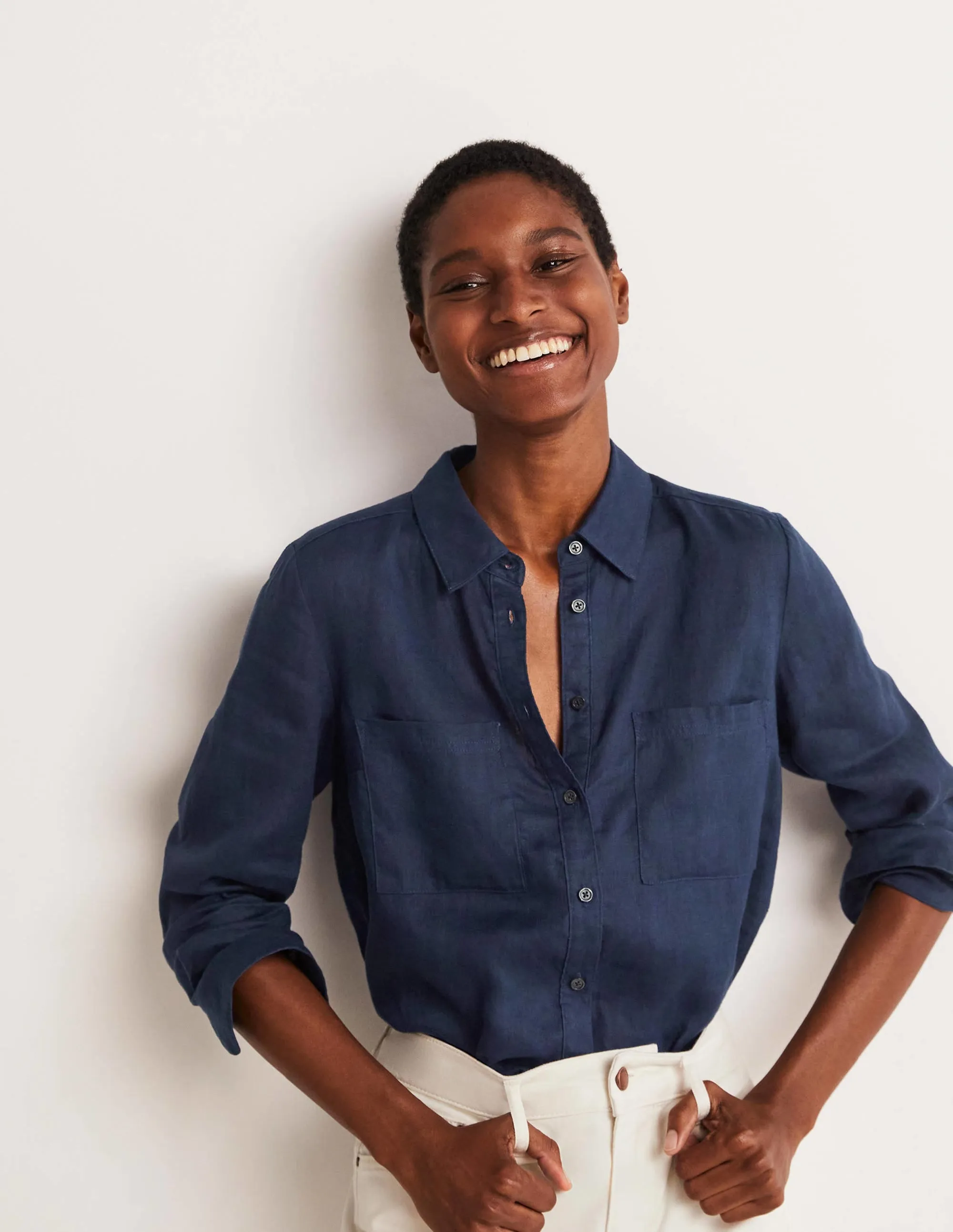 Linen Shirt-Navy