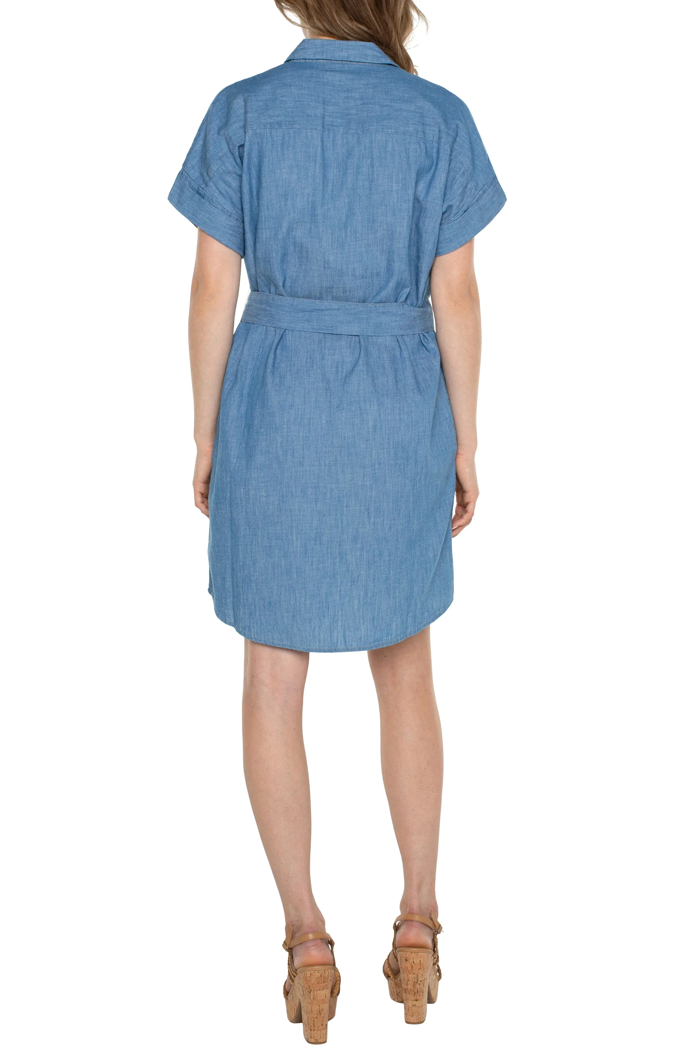 Liverpool Belted Shirt Dress - Chambray