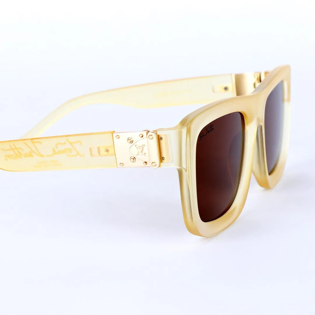 Louis Vuitton Classic Crested Yellow and Brown Lens Sunglasses