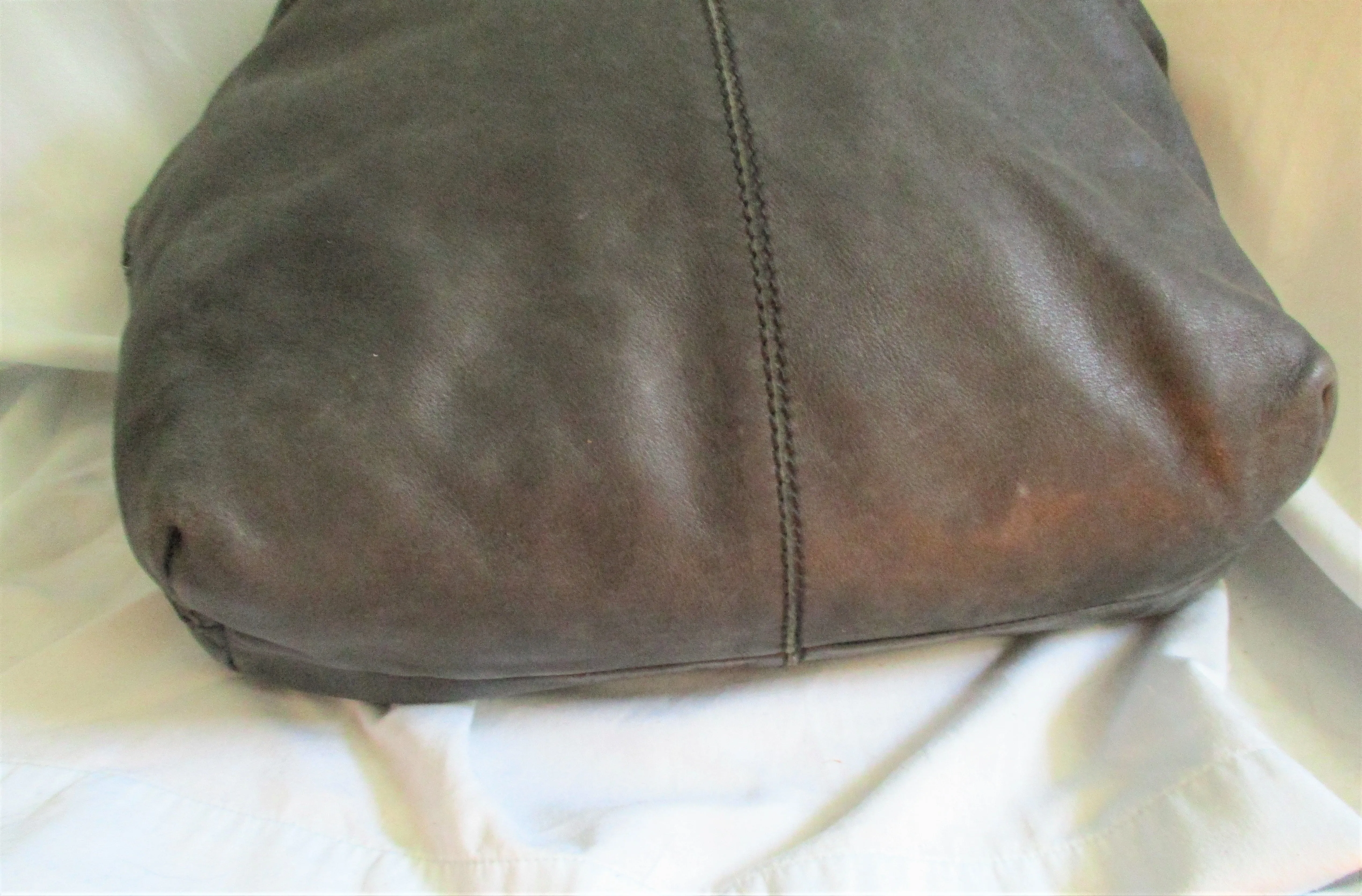LUCKY BRAND leather hobo satchel paneled shoulder bag tote BLACK braid