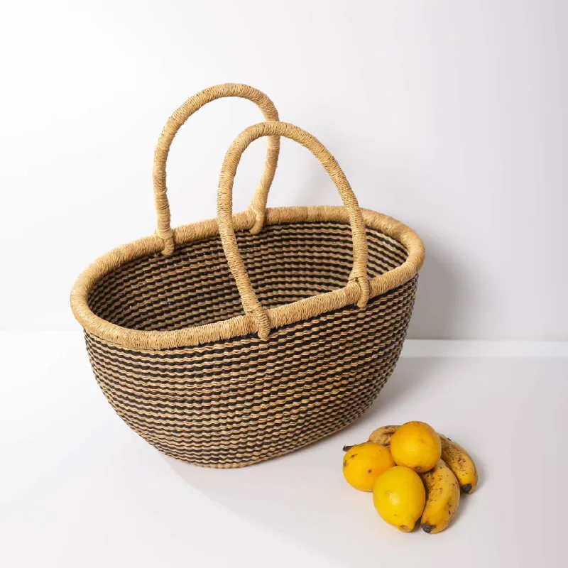 Market Black/Natural Stripe Basket