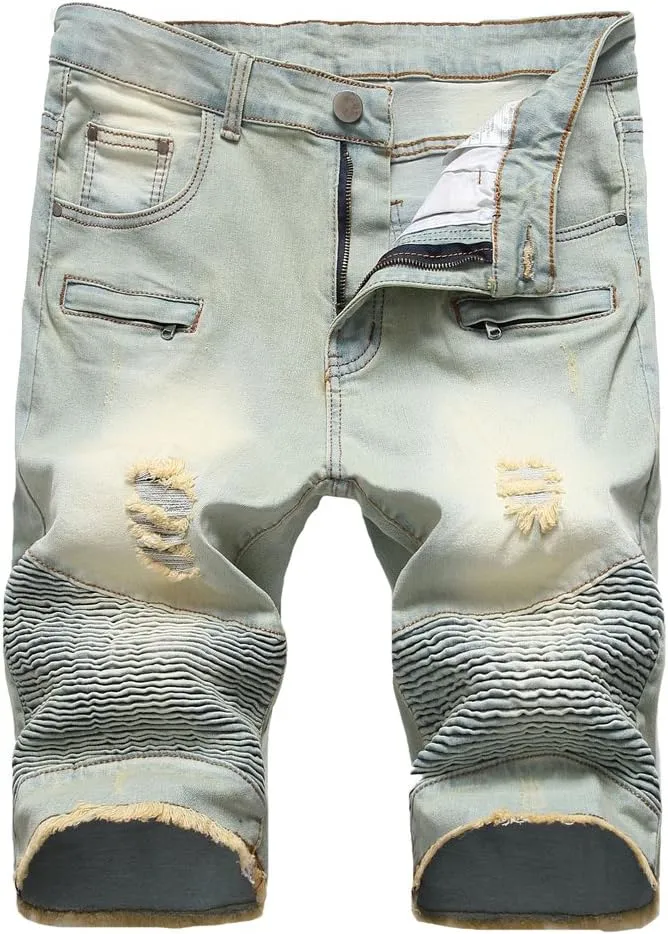 Men's Tricky Pockets Casual Denim Shorts