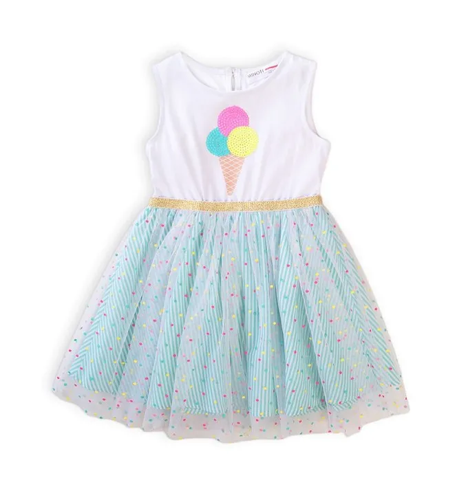 Minoti Girls Mixed Fabric Tu Tu Dress (12-24mths)