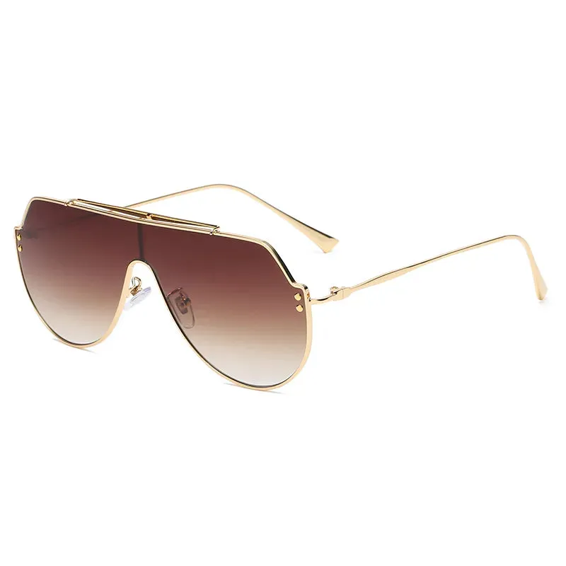 New Sunglasses Oversized Alloy Frame Cycling Sun Glasses Men Brand Designer Goggle Eyeglasses Outdoor Oval Lens Style
