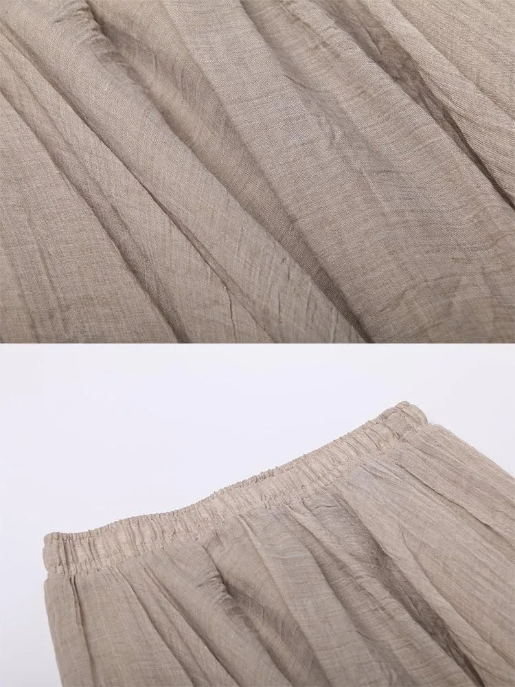 OCHENTA Women's Girls Elastic Waist Long Flowy Bohemian Cotton Casual Maxi Skirt for Summer Beach Holiday