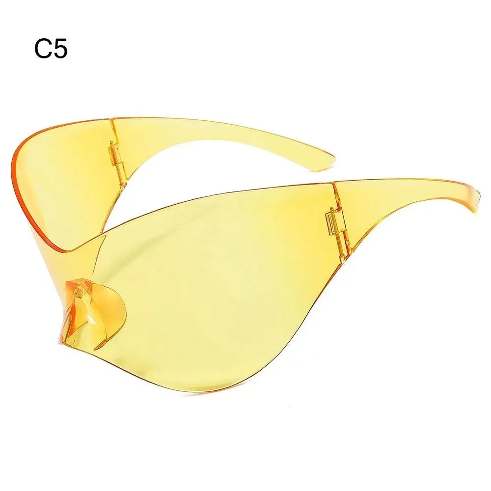 Oversized Wrap Around Punk Y2K Sunglasses Goggle Futuristic Sunglasses for Men Women Sport Sun Glasses Chic Riml Sunglasses