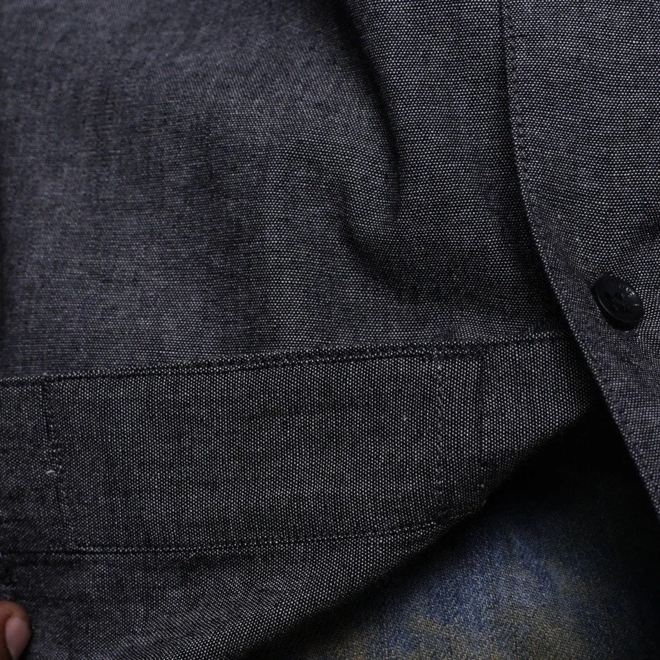 Pelican Bay Chambray Button Up Shirt Black