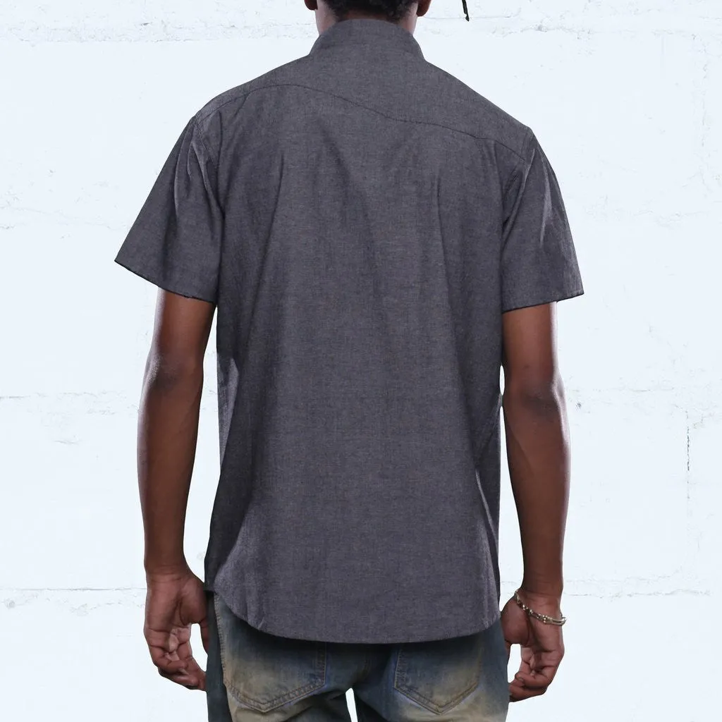 Pelican Bay Chambray Button Up Shirt Black