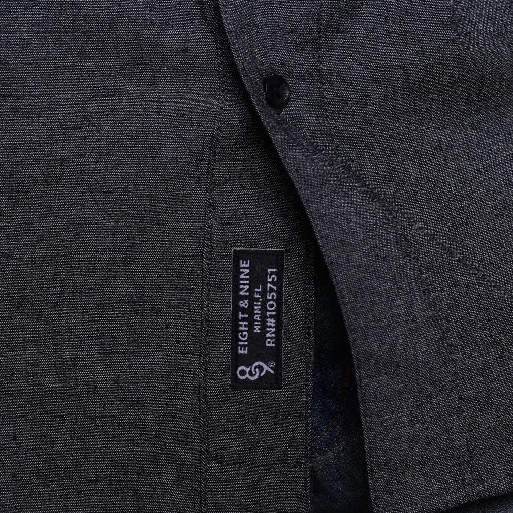 Pelican Bay Chambray Button Up Shirt Black