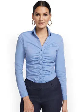 Petite Ruched Madison Shirt - 7th Avenue