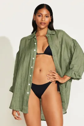 Playa Linen Boyfriend Shirt - Agave EcoLinen