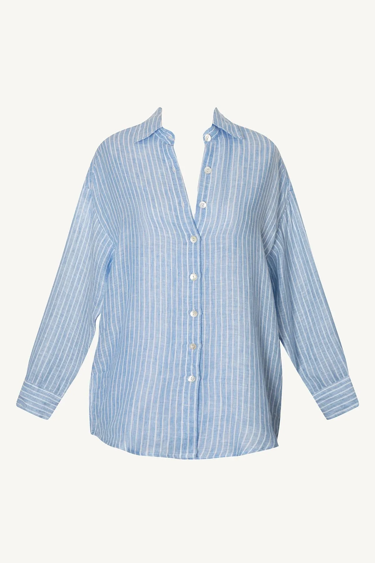 Playa Linen Boyfriend Shirt - Summer Stripe EcoLinen