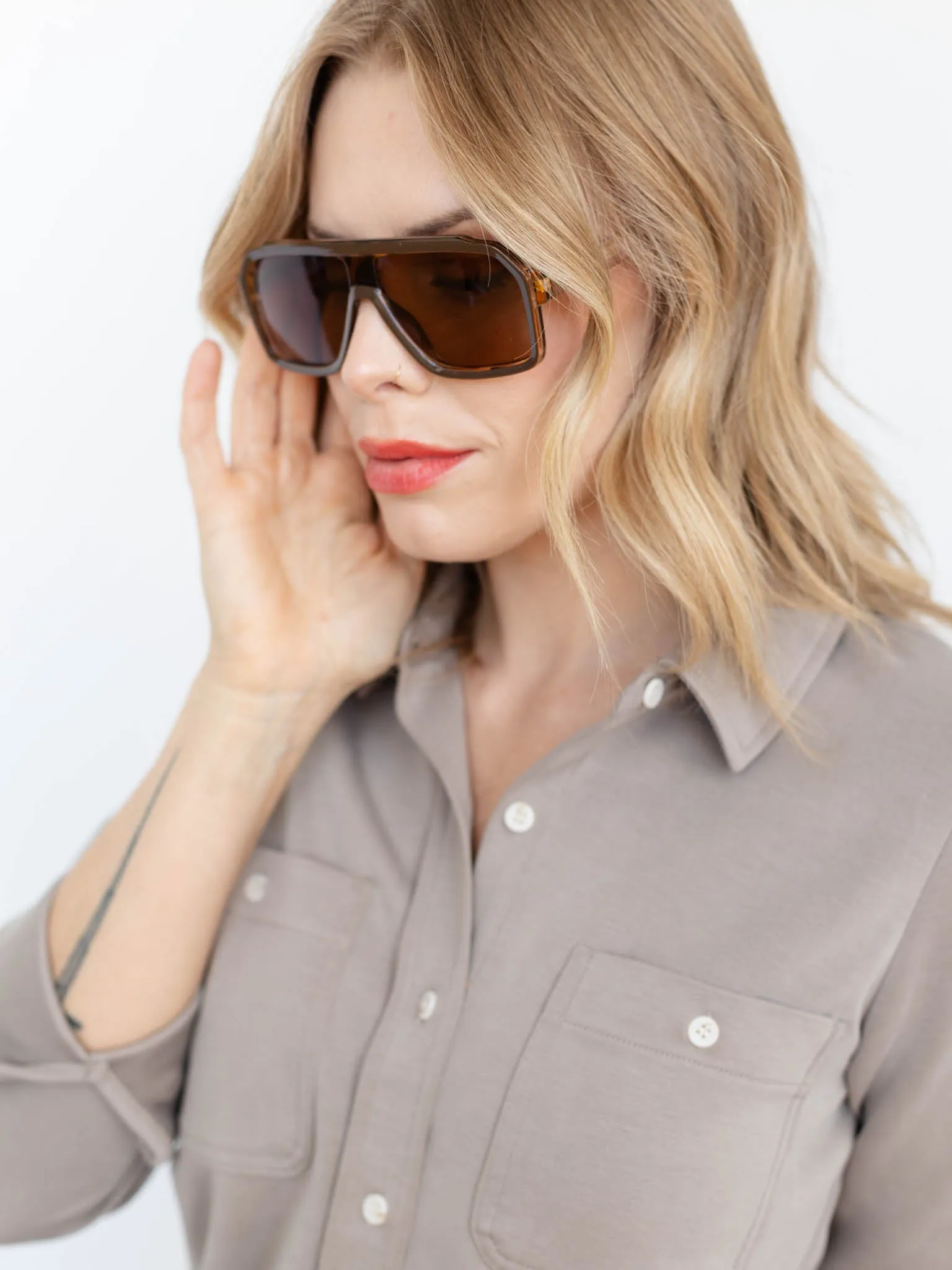 Pretty Simple Leah Retro Oversized Aviator