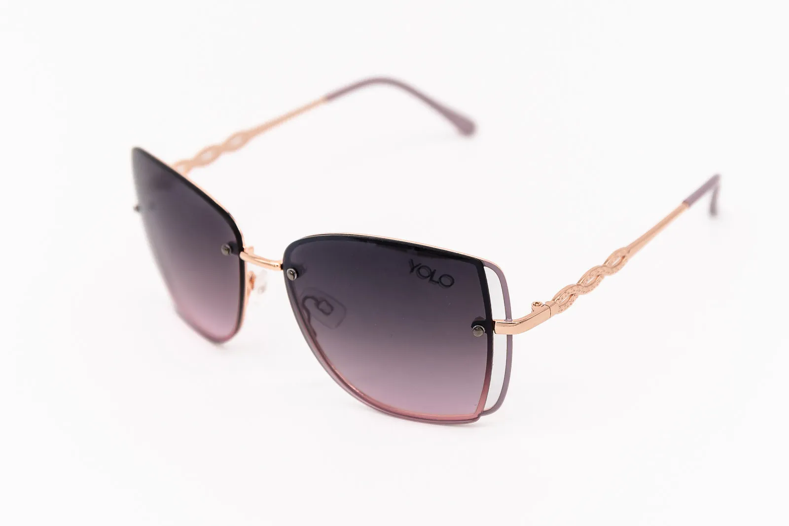 "Butterfly Kisses" Rimless Fashion Metal Sunglasses