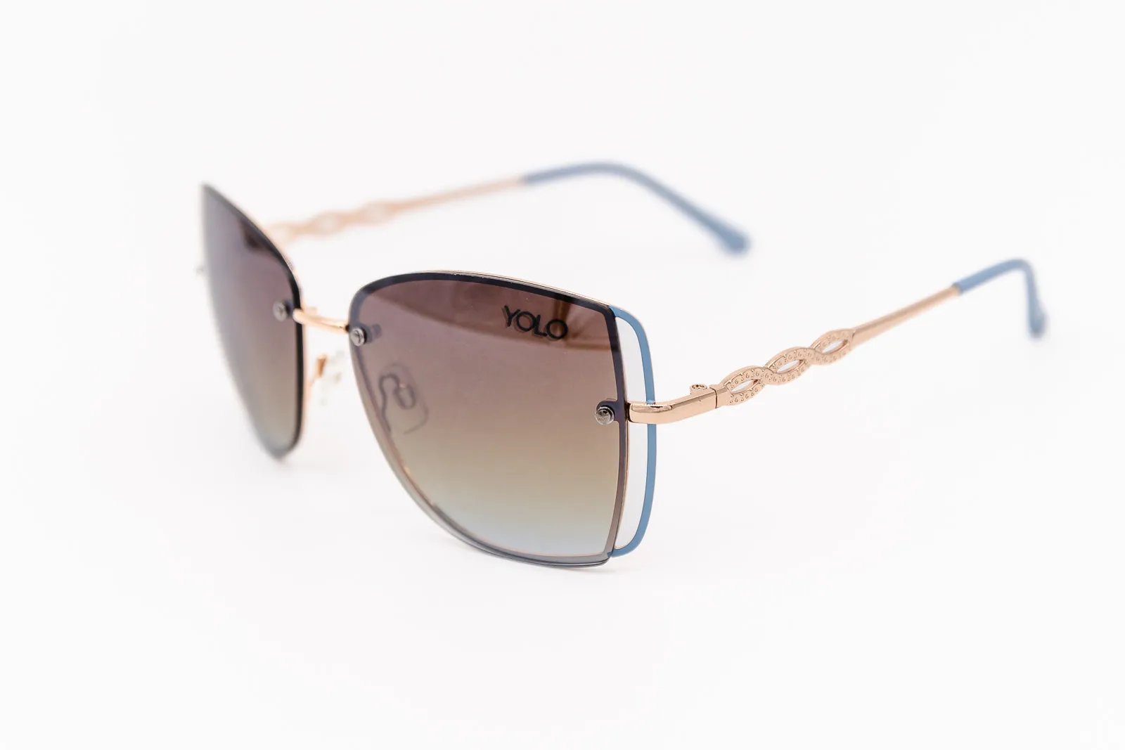 "Butterfly Kisses" Rimless Fashion Metal Sunglasses