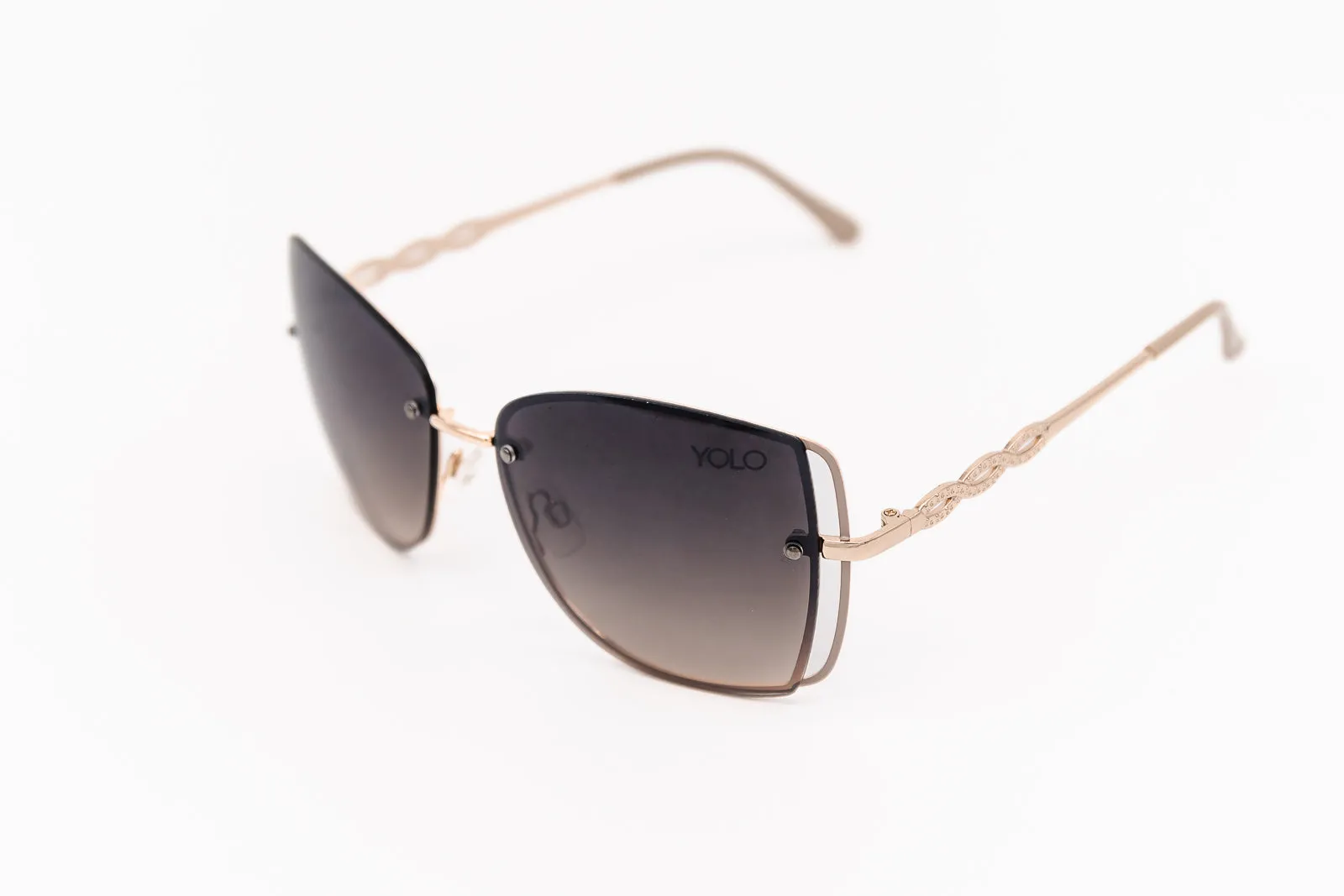 "Butterfly Kisses" Rimless Fashion Metal Sunglasses
