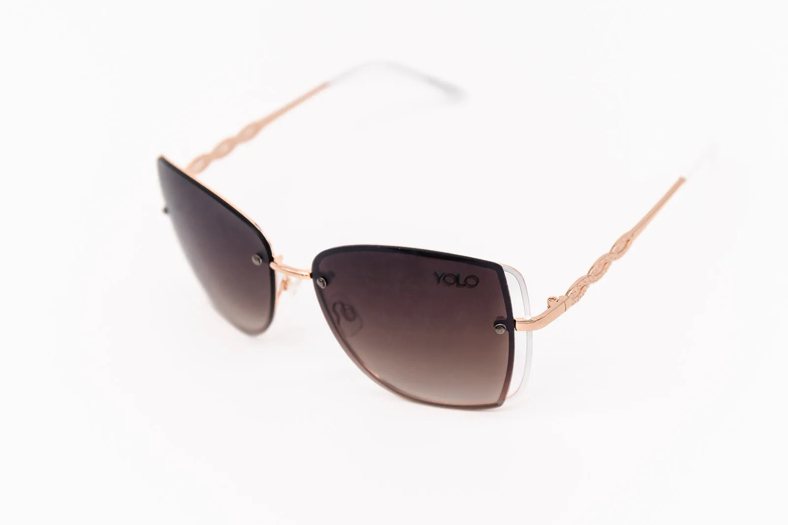"Butterfly Kisses" Rimless Fashion Metal Sunglasses
