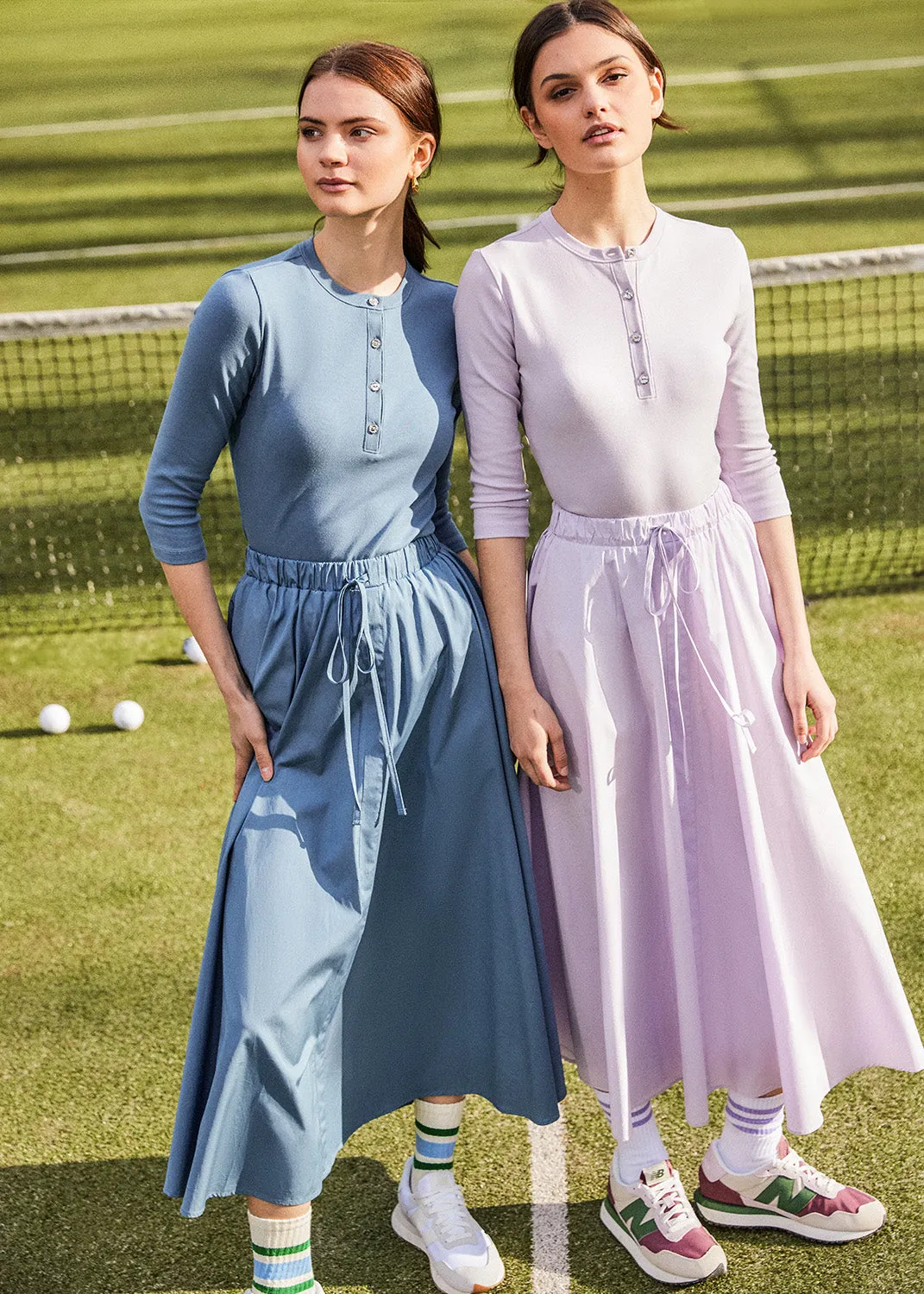 Relaxed Fit Cotton Drawstring Skirt