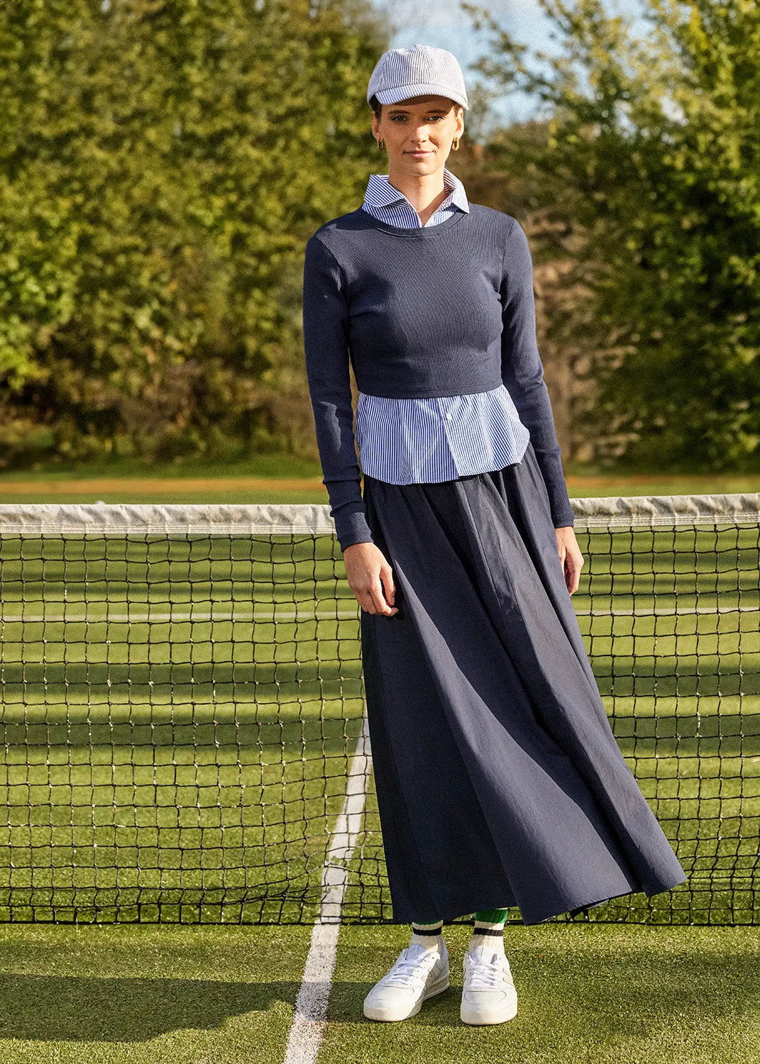 Relaxed Fit Cotton Drawstring Skirt