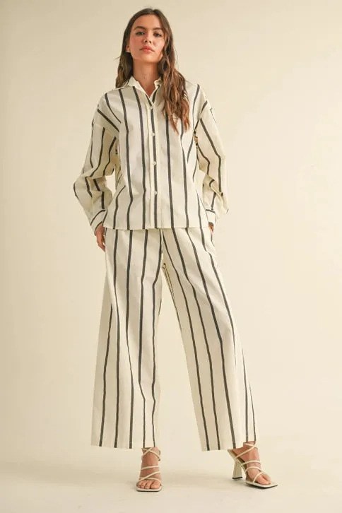 STRIPE STRAIGHT LEG PANTS