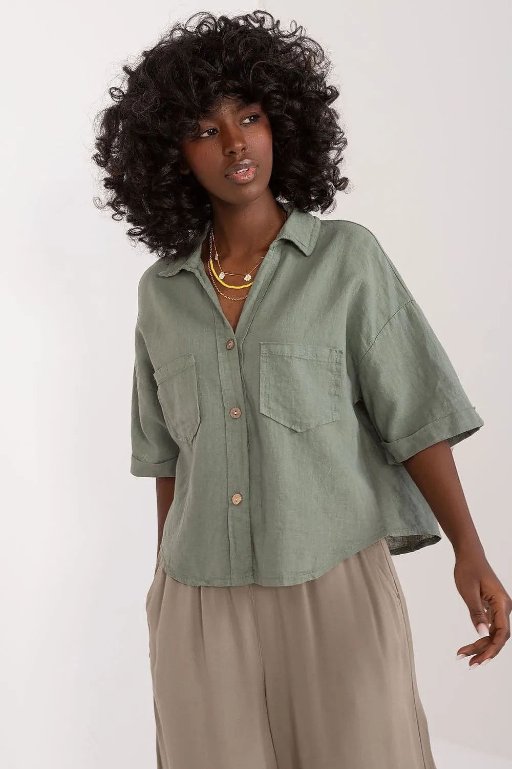 Summer Day Breezy Linen Blend Shirt
