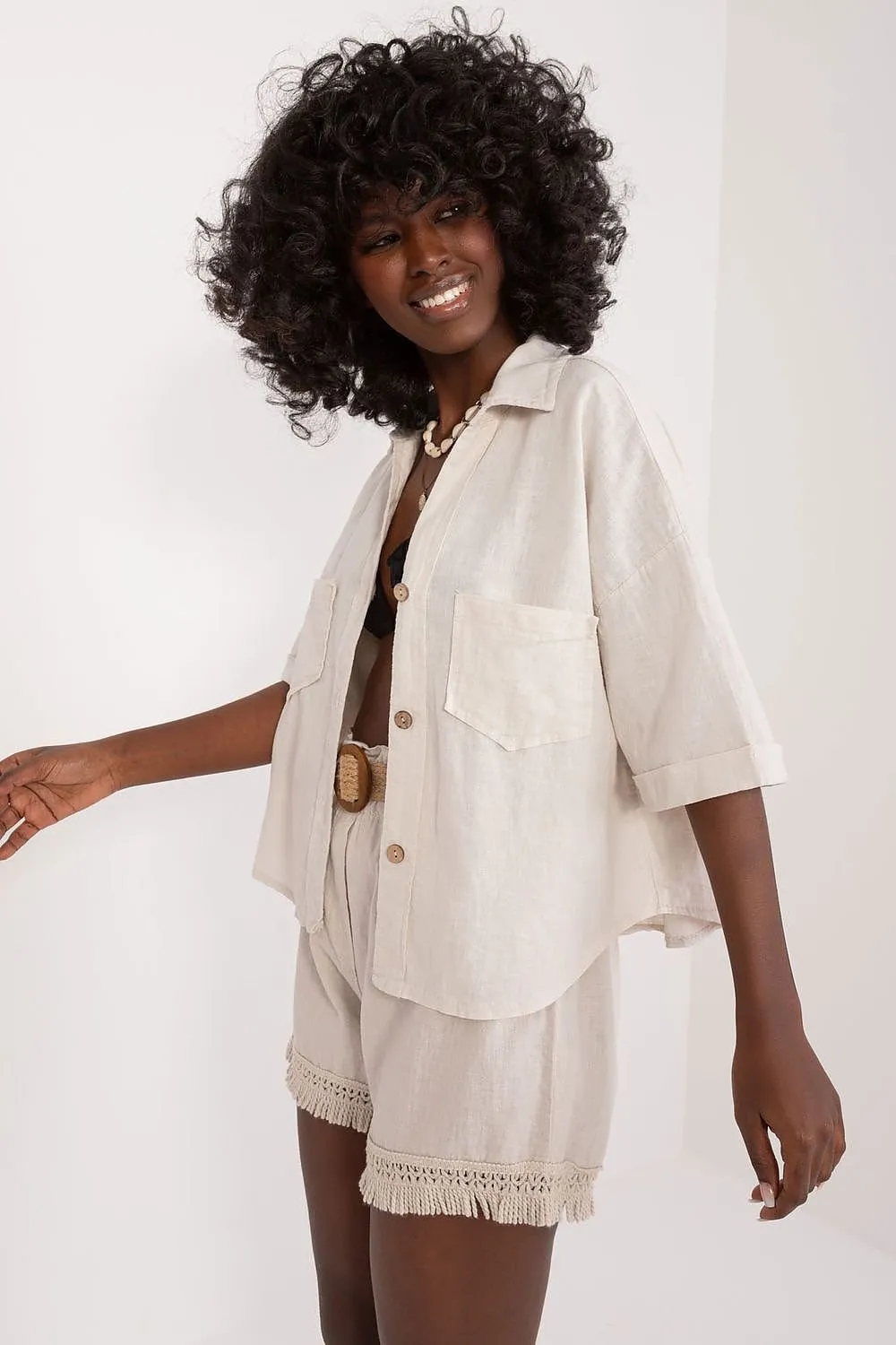 Summer Day Breezy Linen Blend Shirt