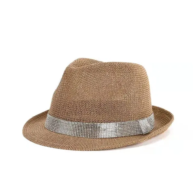 Summer Hollow Breathable Straw Trilby Hat