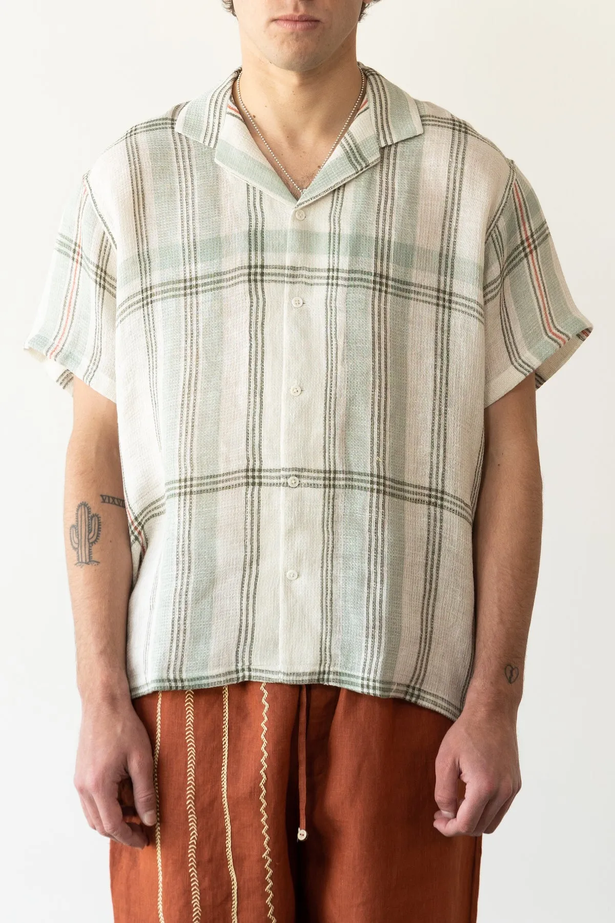 Textured Linen Shirt - Off White