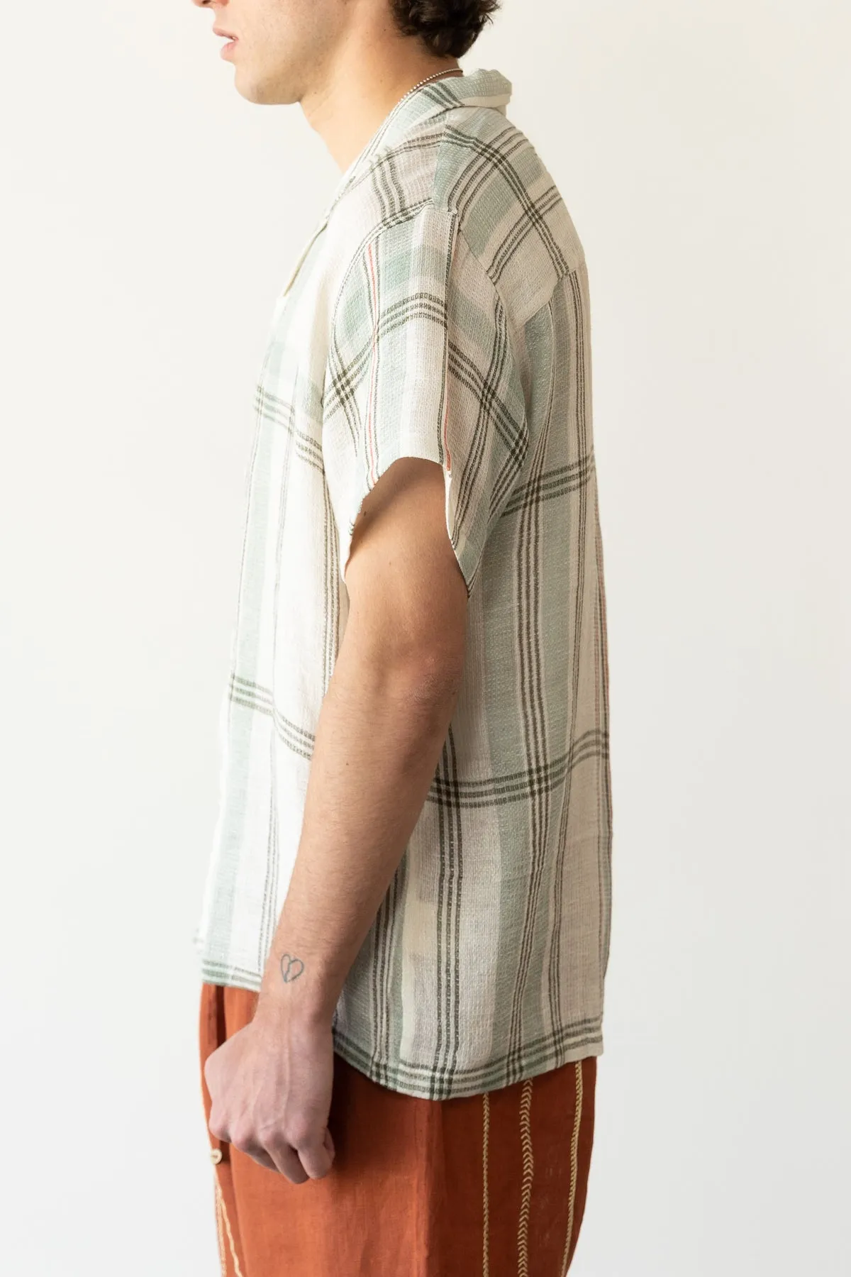 Textured Linen Shirt - Off White