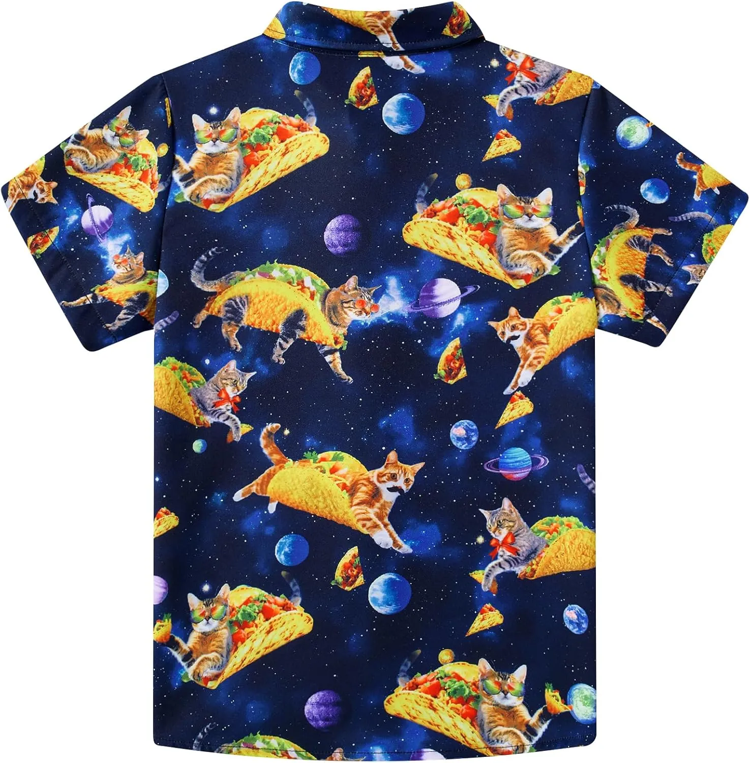 uideazone Boys Hawaiian Shirts Novelty Printed Funky Short Sleeve Button Down Shirt Kids Aloha Luau Shirt 7-14T