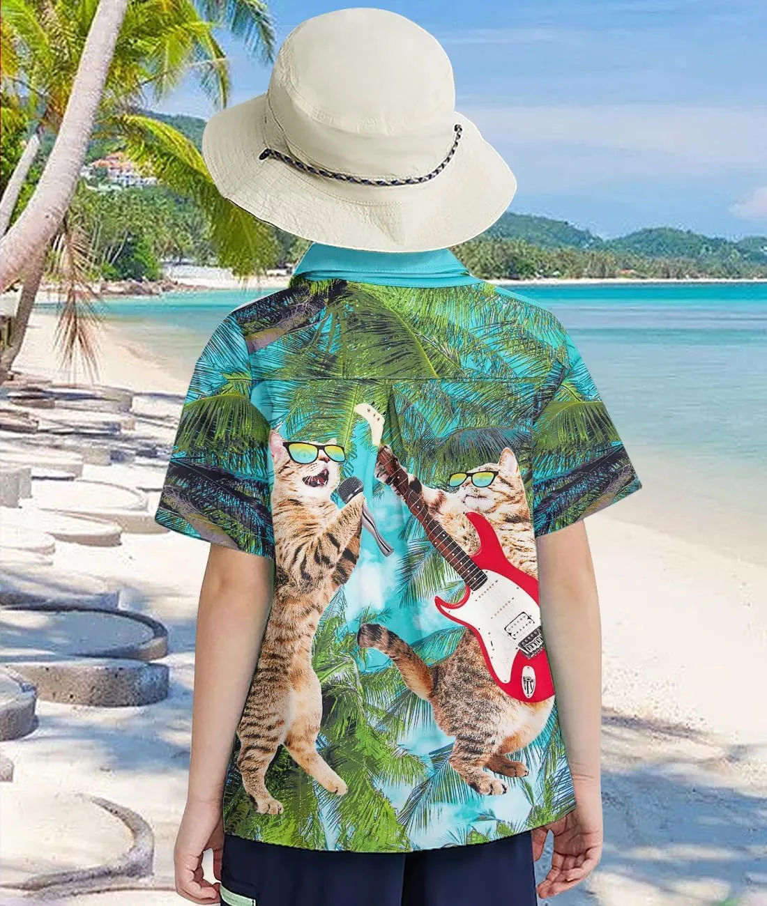 uideazone Boys Hawaiian Shirts Novelty Printed Funky Short Sleeve Button Down Shirt Kids Aloha Luau Shirt 7-14T