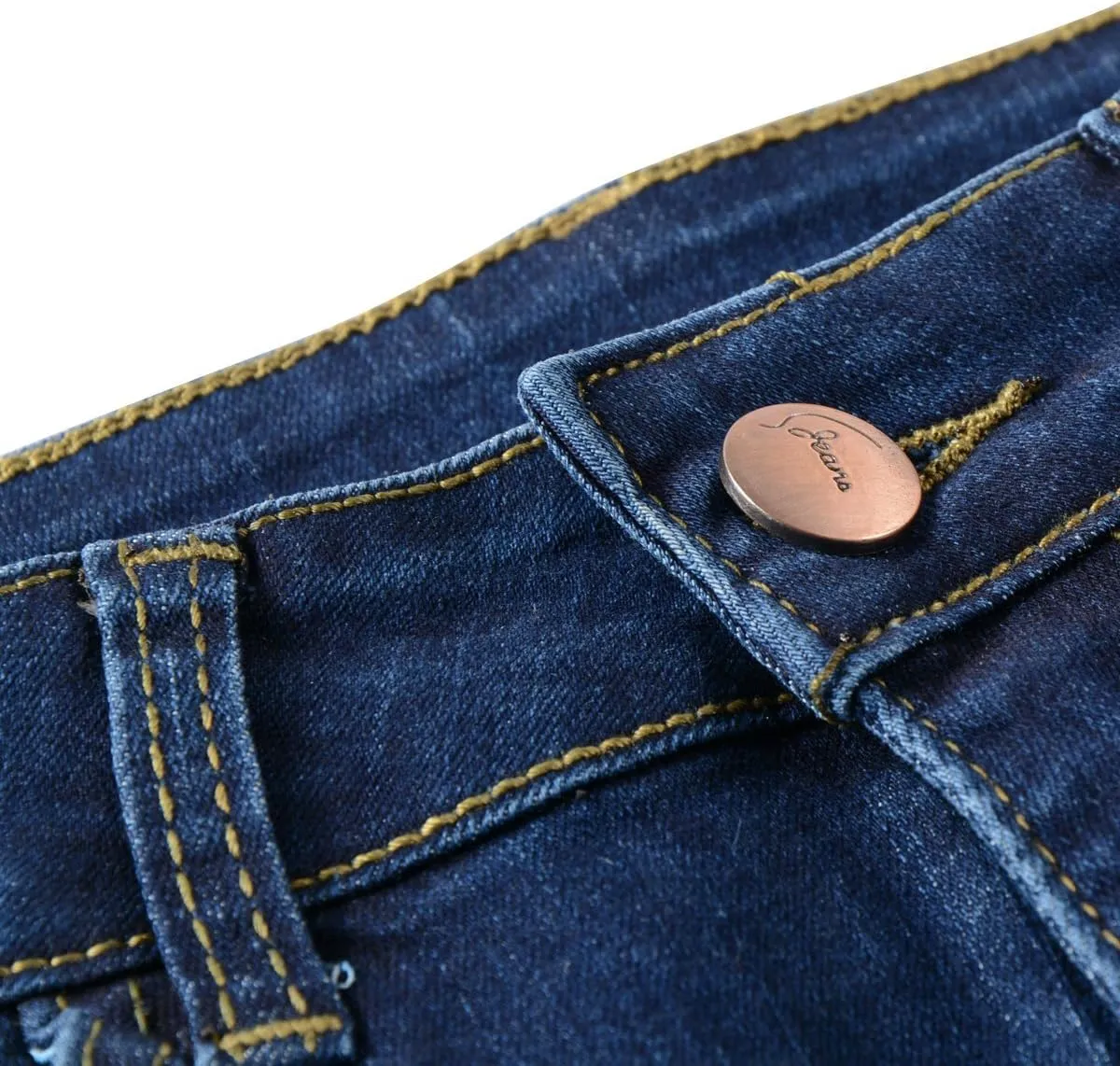 vanberfia Women's Stretchy Denim Mid Rise Jean Shorts with Pockets