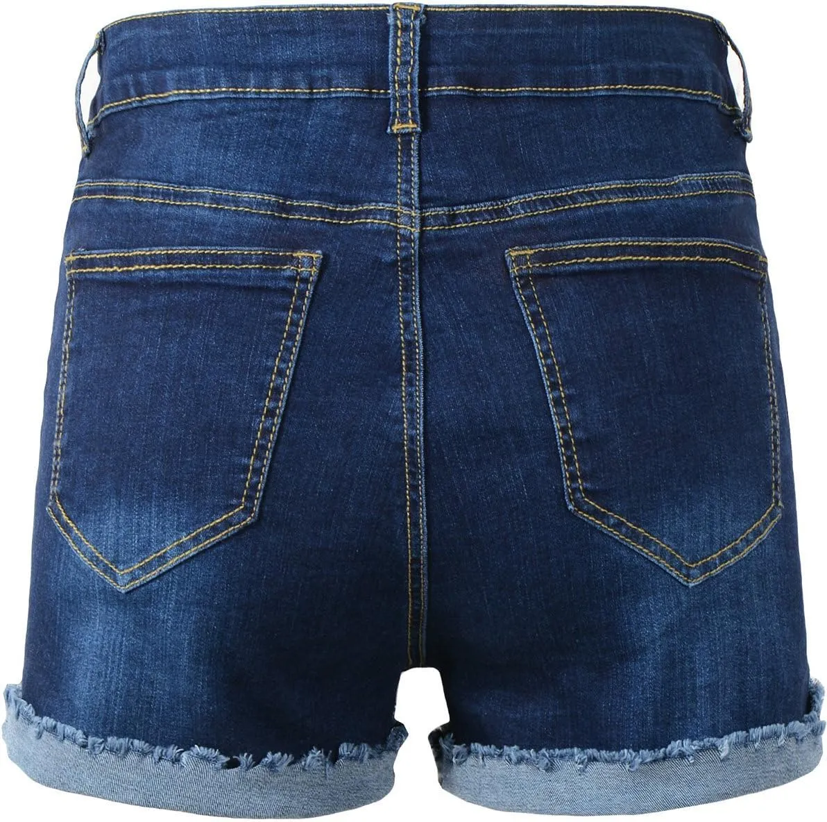 vanberfia Women's Stretchy Denim Mid Rise Jean Shorts with Pockets