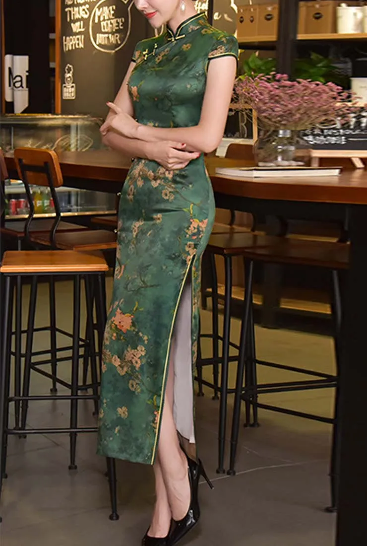 Vintage Side Slit Oriental Cheongsam Prom Dress