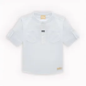 White Linen Nautical Shirt