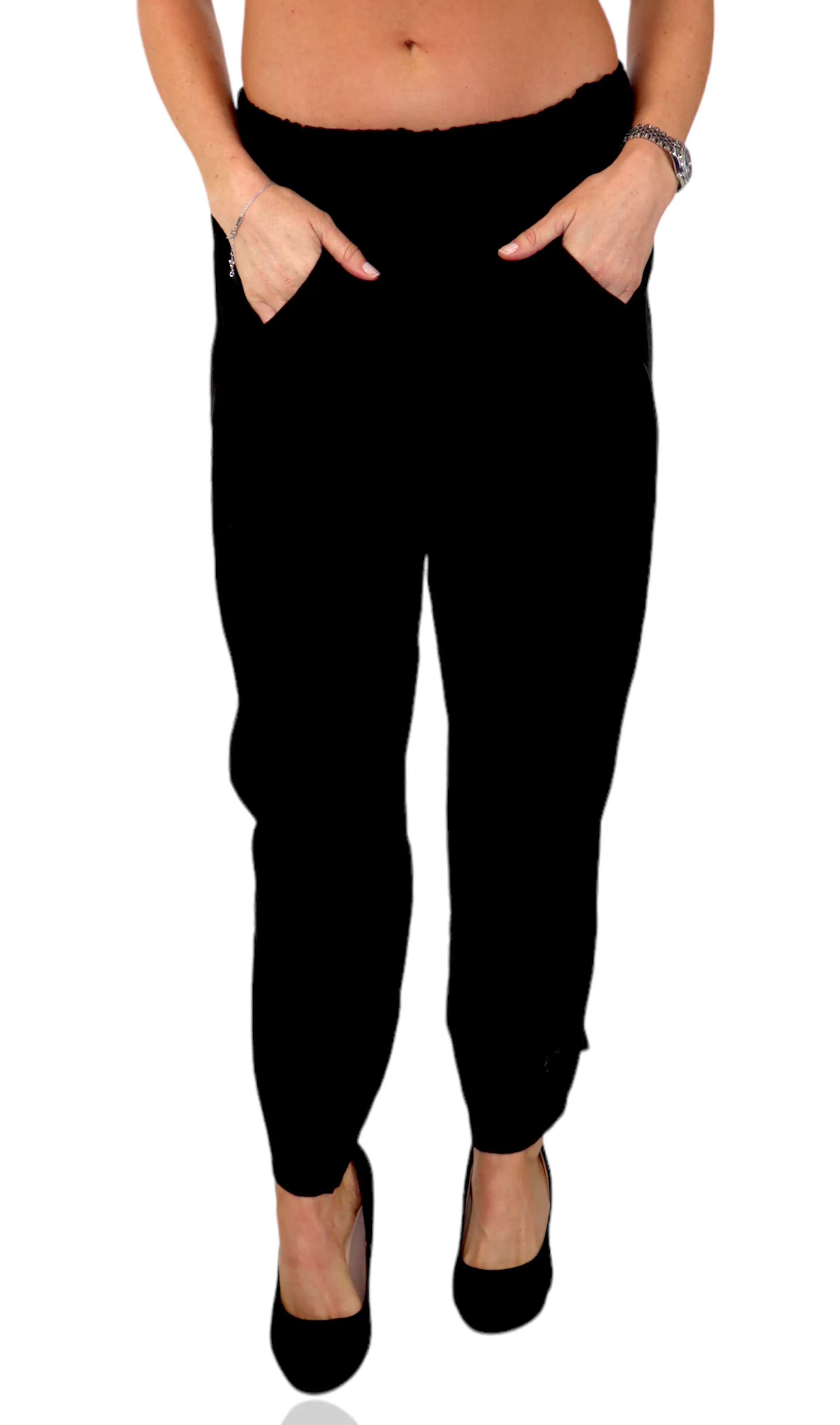 Women 100% Pure Linen Relaxed Fit Breathable Pants w/ Side Pockets