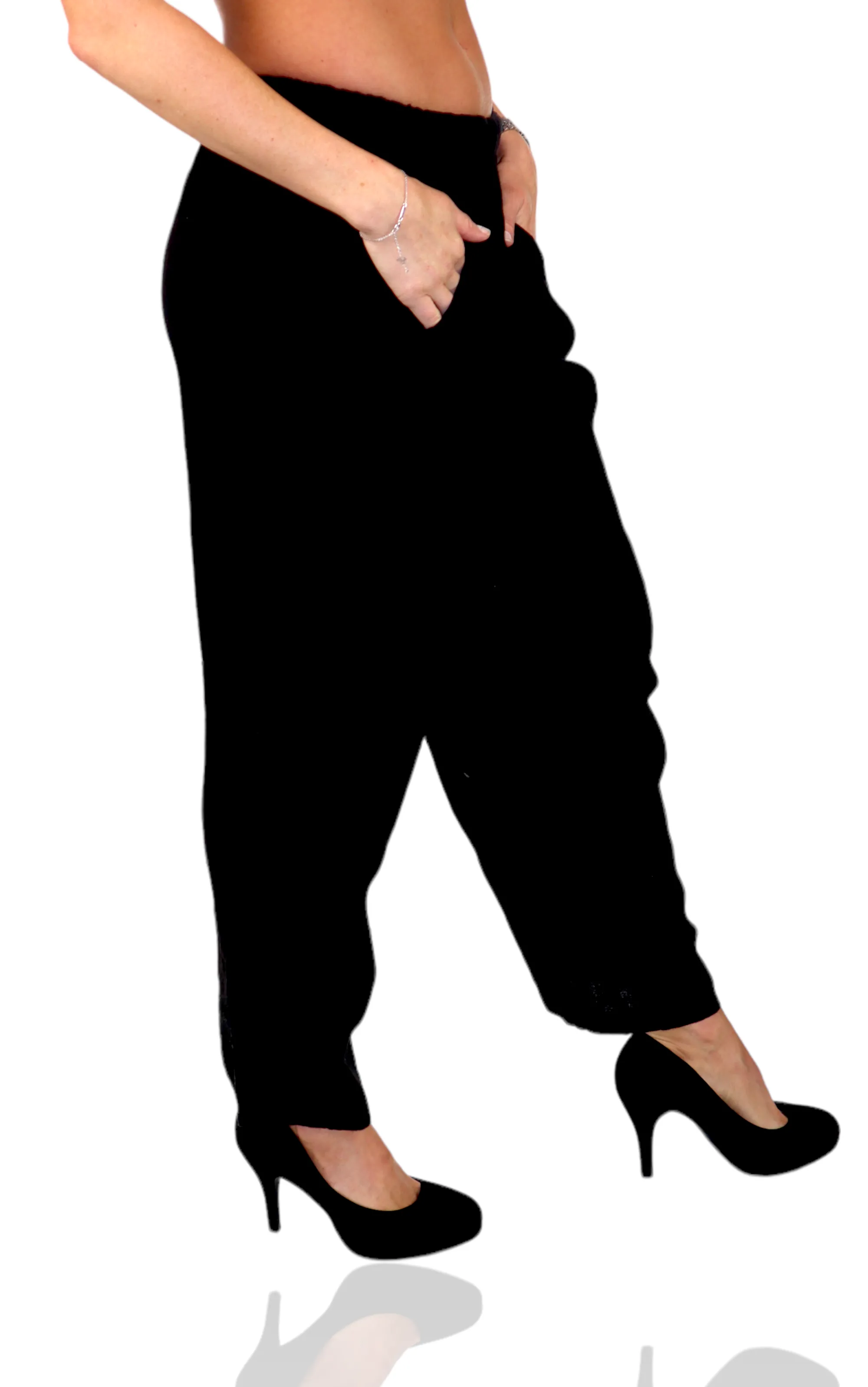 Women 100% Pure Linen Relaxed Fit Breathable Pants w/ Side Pockets