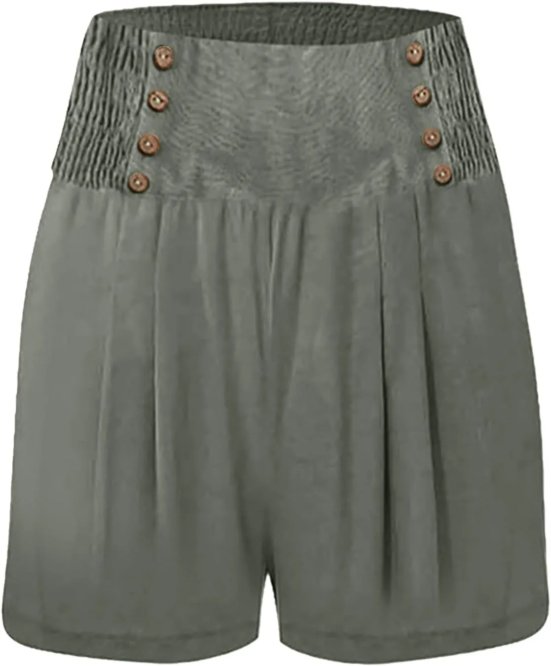 Women's Beach Shorts Smocked High Waisted Summer Shorts Wide Leg Flowy Casual Short Lounge Pants Preppy Clothes