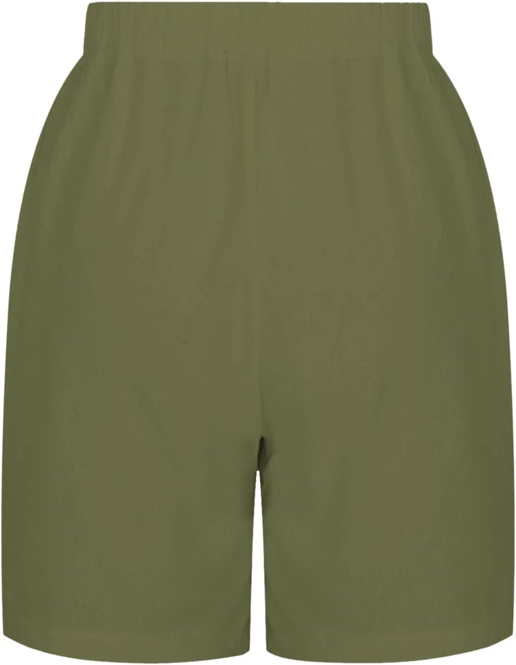 Women's Linen Summer Shorts Knee Length Casual Bermuda Shorts Wide Leg High Waist Drawstring Short Pants with Pocket