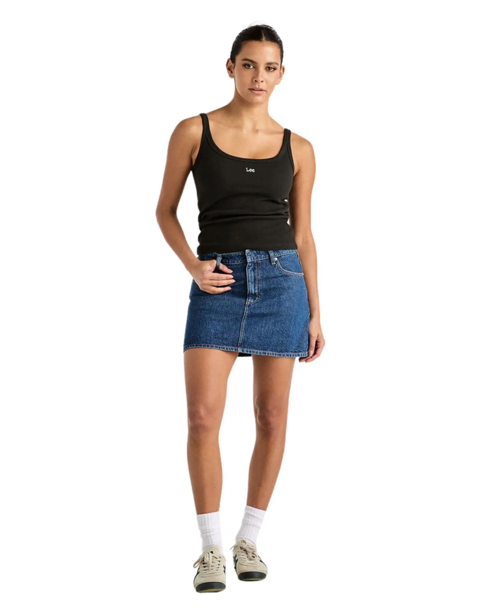 Womens Relaxed Mini Skirt - Indigo Dream