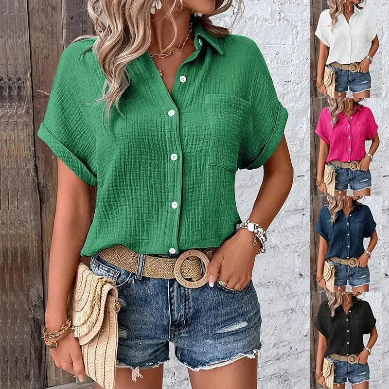 Women's Sleeve Button Shirt